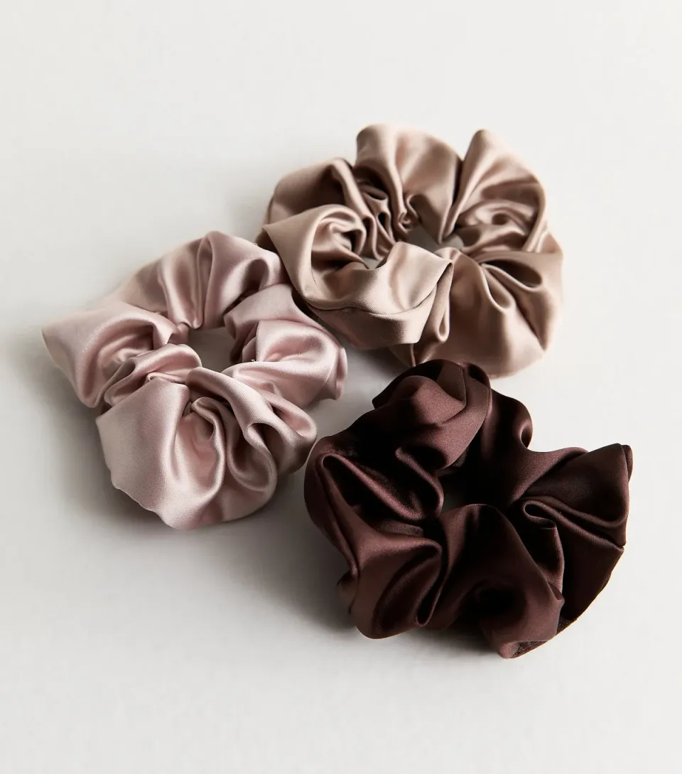 Pack Of 3 Satin Scrunchies