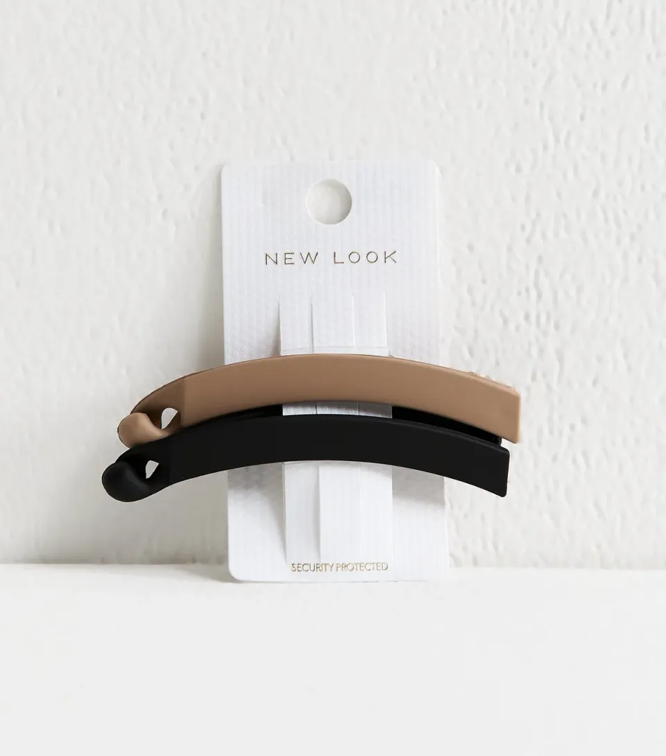 Pack Of 2 Neutral Matte Banana Hair Clips