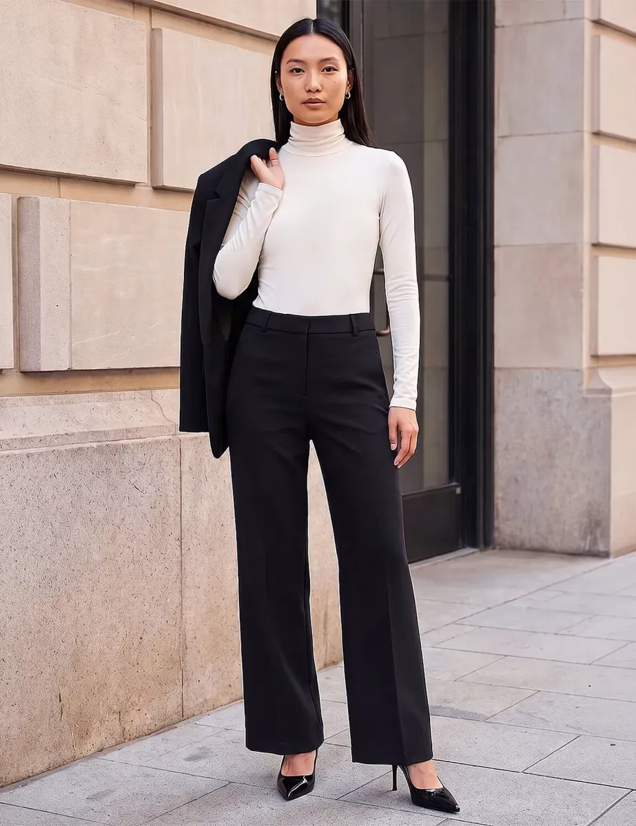 Wide Leg Trousers Black