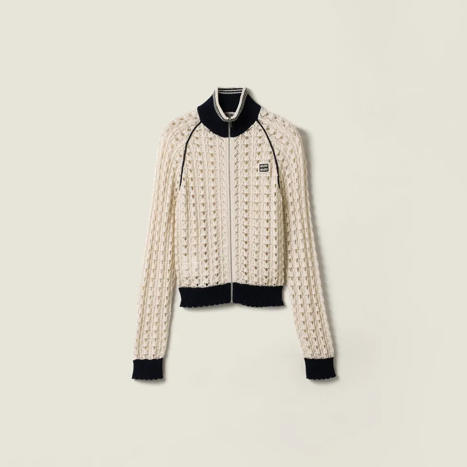 Cotton zipper cardigan