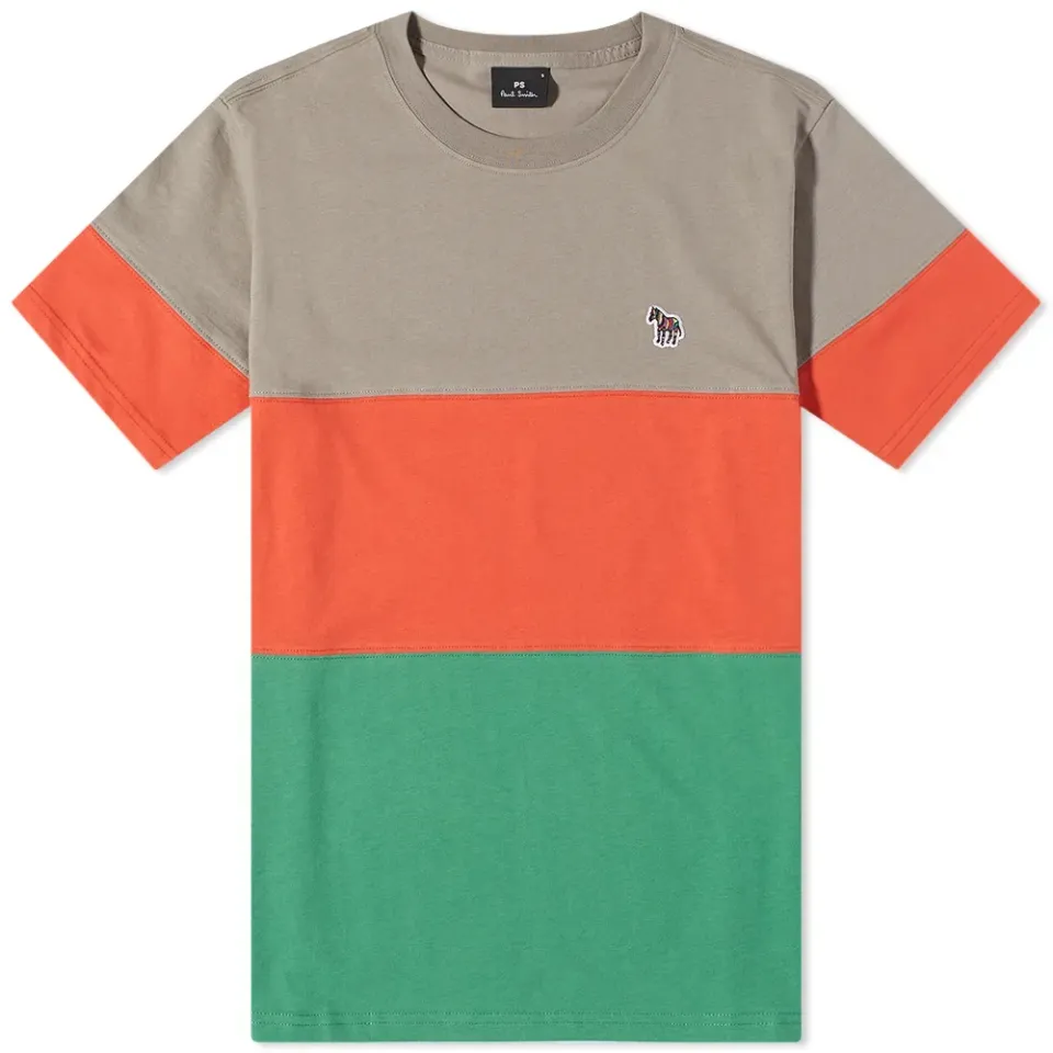 Striped Panel Zebra T-Shirt