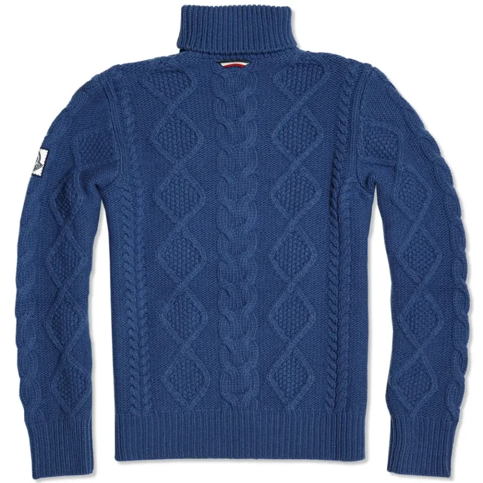 Gamme Bleu Cable Knit Roll Neck