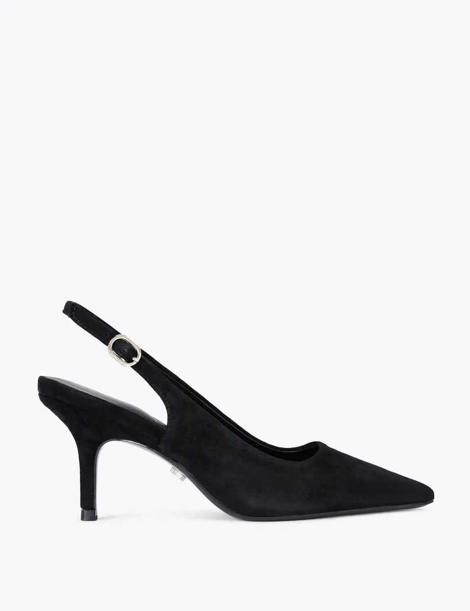 Suede Stiletto Heel Pointed Slingback Shoes