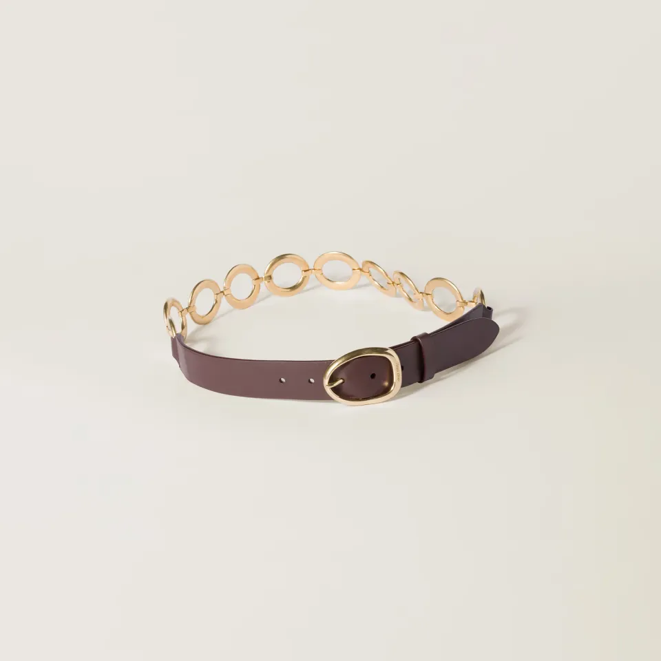 Leather and metal belt