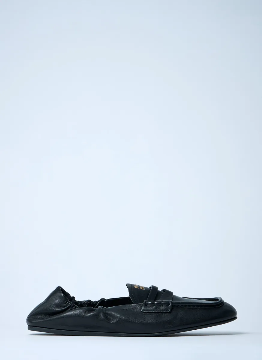 Logo Motif Leather Loafers