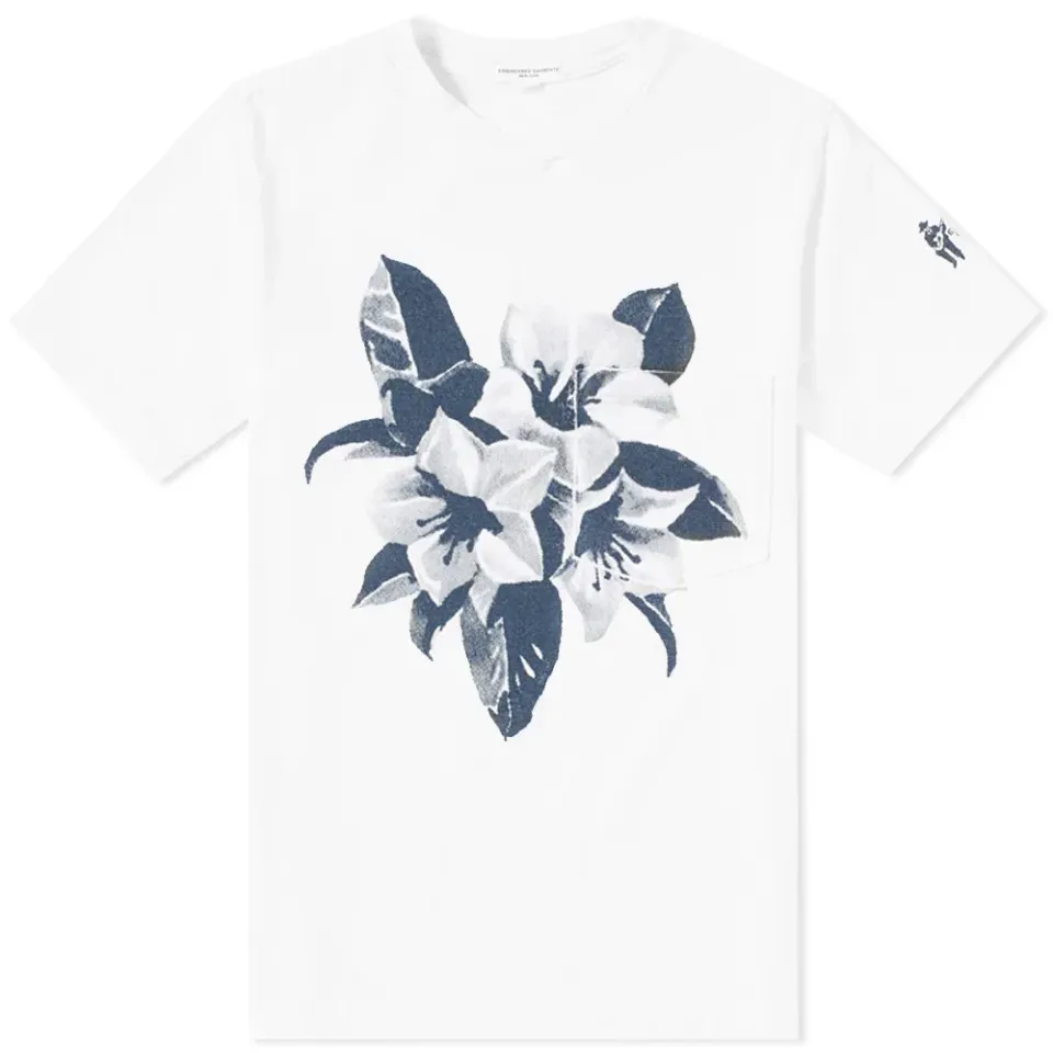 Floral Print Cross Neck Tee