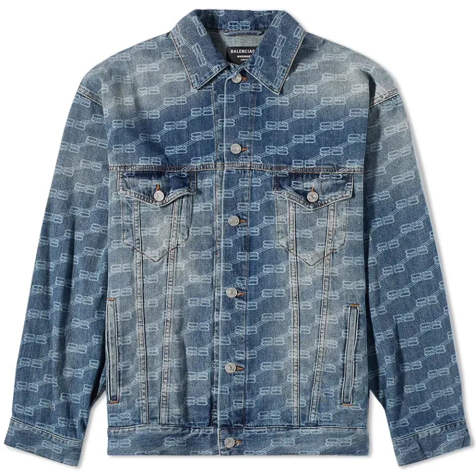 BB All-Over Print Oversized Denim Jacket