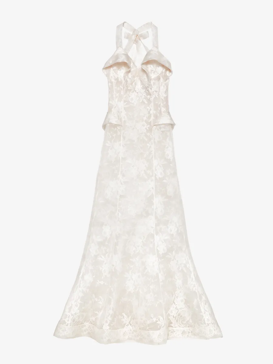 Floral Lace Evening Dress