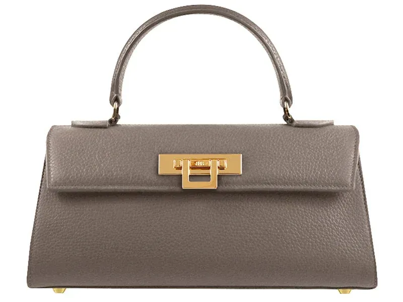 Fonteyn East West Caribou Soft Grainy Print Calf Leather Handbag - Taupe - 2