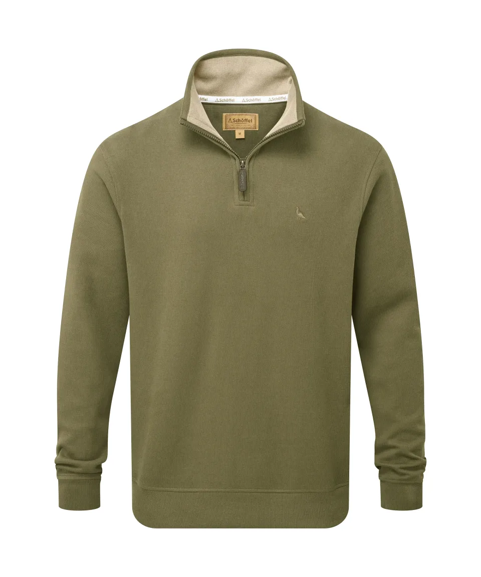 Kingsand Quarter Zip Jumper - Dark Khaki Green