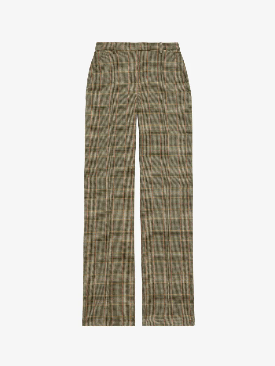 High-waisted Country Check Tailored Trousers