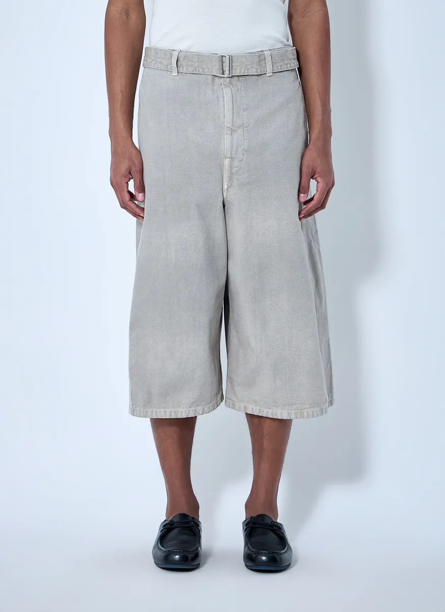 Wide-Leg Denim Culottes
