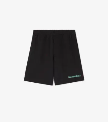 Logo Cotton Shorts in Black