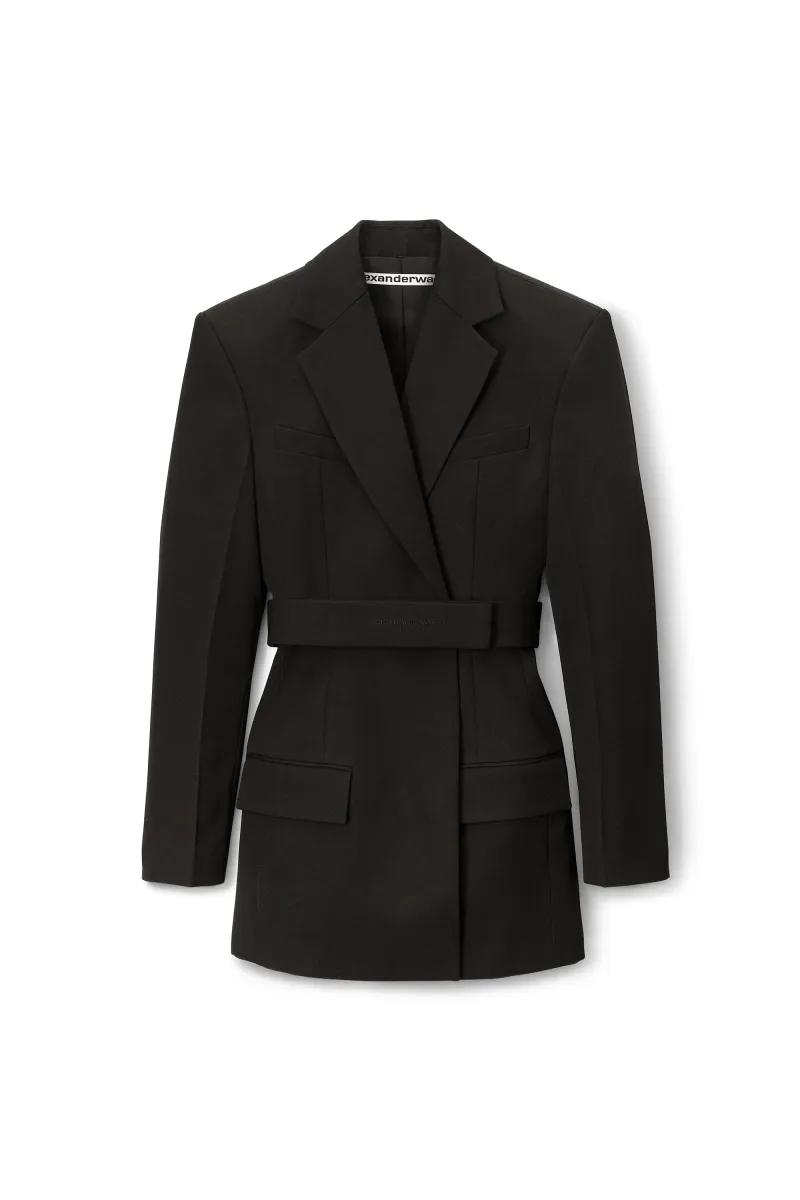LOGO BELTED BLAZER DRESS