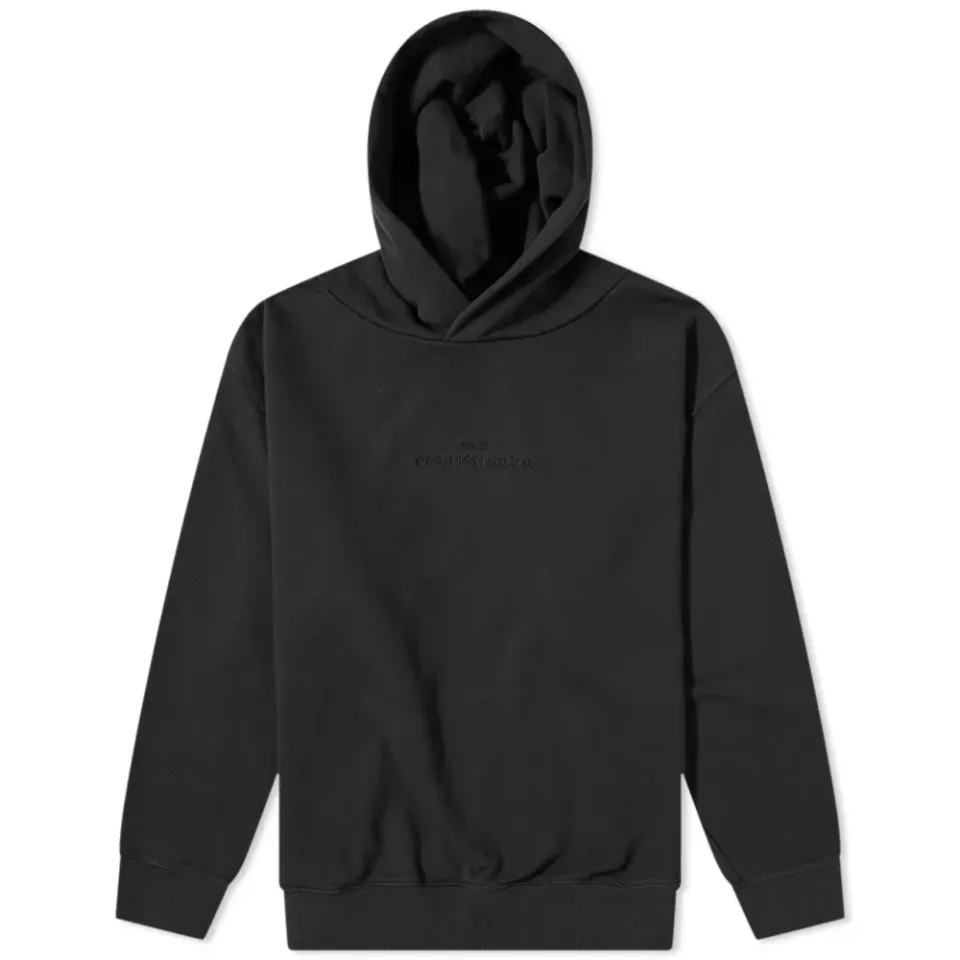 Embroidered Tonal Text Logo Hoodie