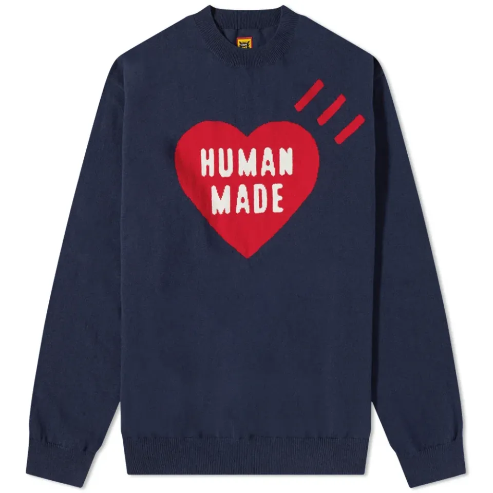 Long Sleeve Heart Knit Sweat