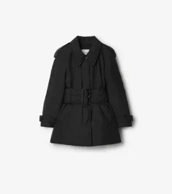 Belted Berryhill Padded Car Coat in Black