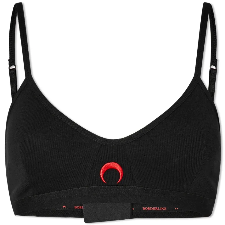 Organic Cotton Ribbed Bralet With Moon