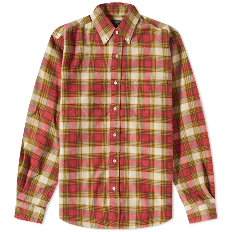 Button Down Check Flannel Shirt
