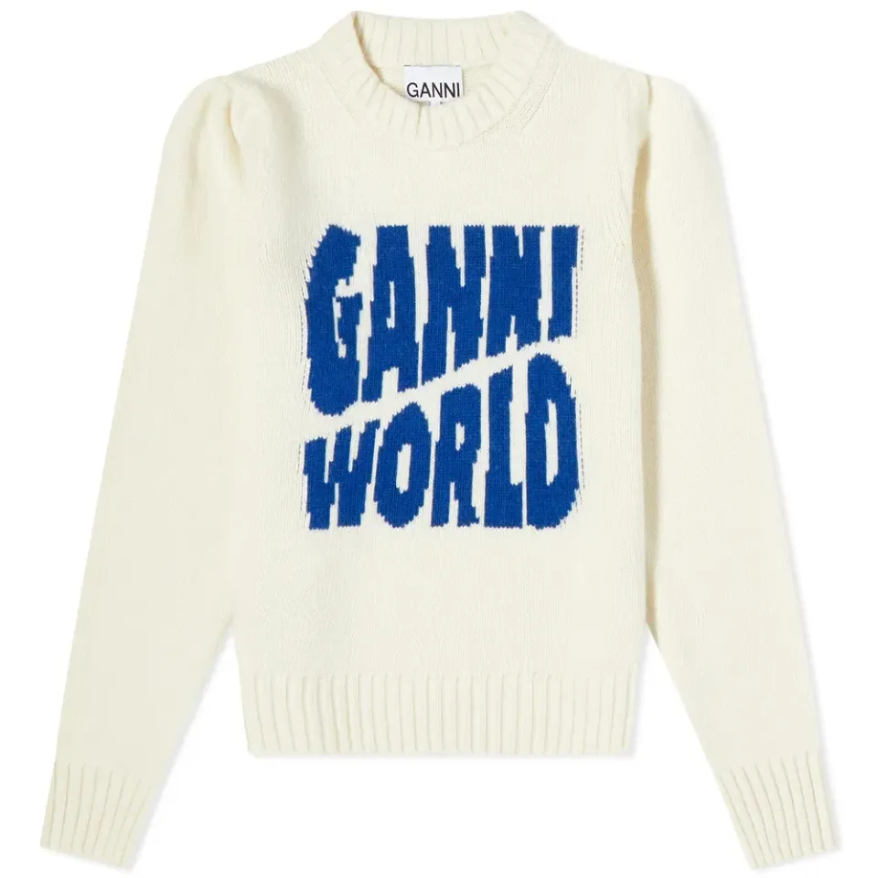Logo Puff Shoulder Knit