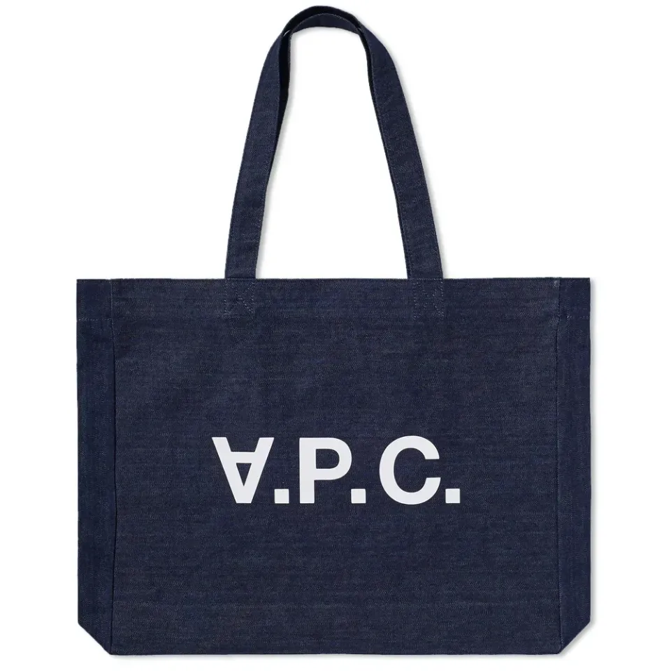 A.P.C. Logo Denim Tote Bag