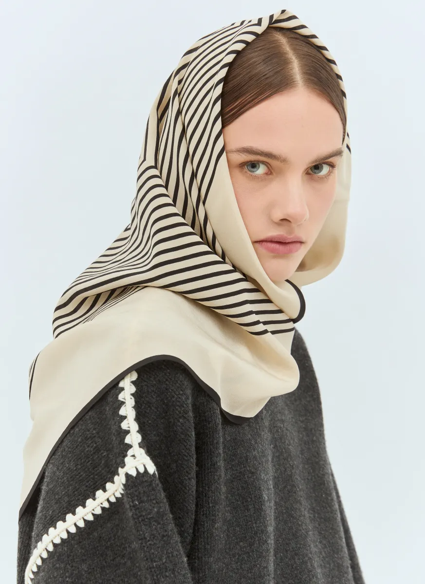 Centered Monogram Silk Scarf