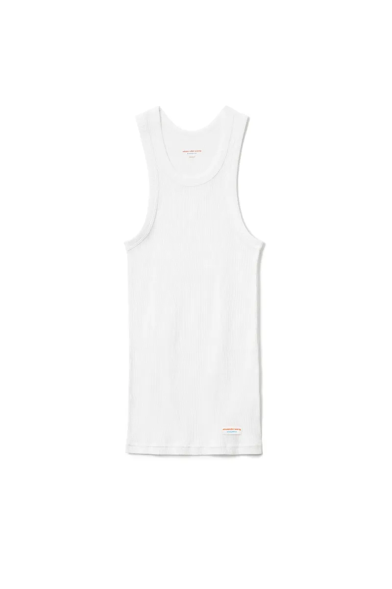 ribbed cotton racerback tank top