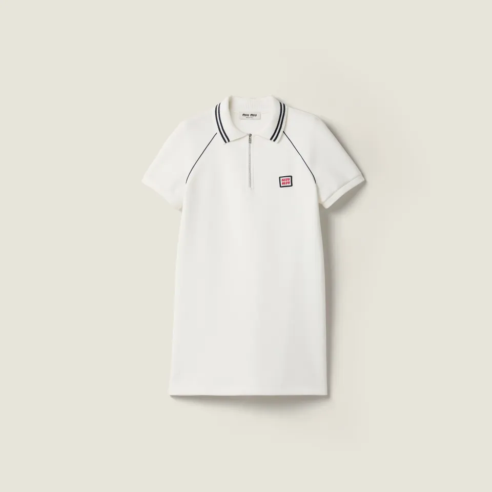 Bonded cotton piqué minidress