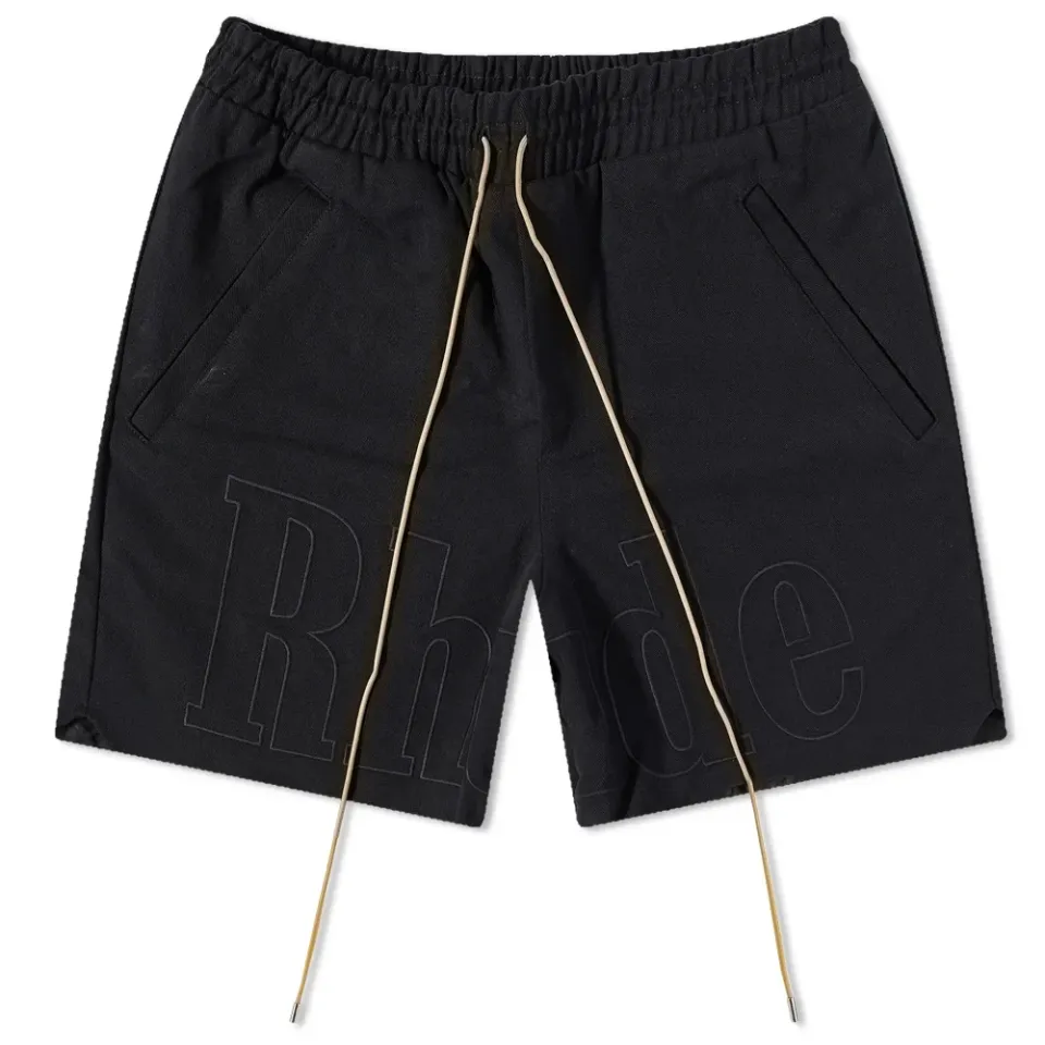 Embroidered Twill Logo Shorts