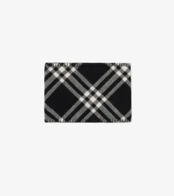 Check Cashmere Snood in Black/calico beige