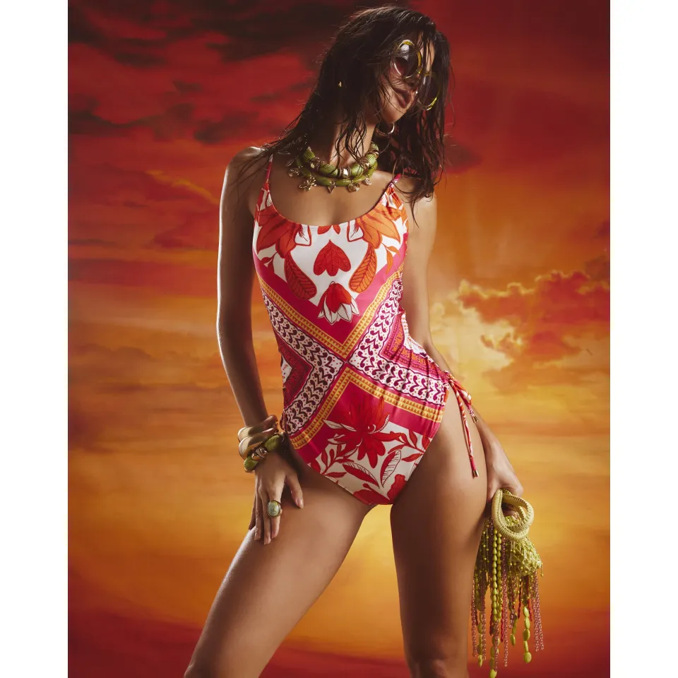Floral Adjustable Leg Swimsuit