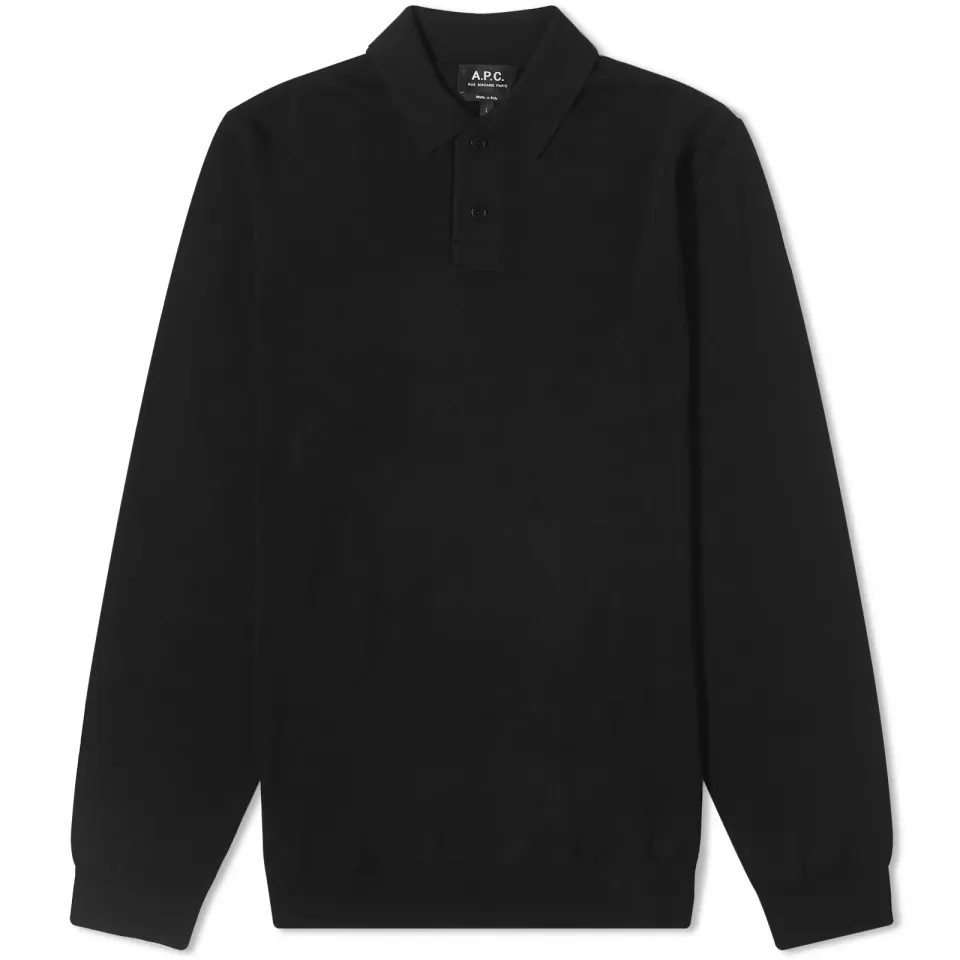 A.P.C. Jerry Long Sleeve Knit Polo