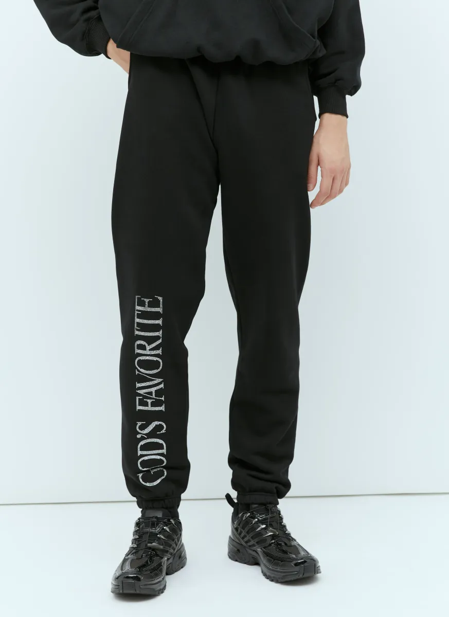 God's Favorite Rhinestone Track Pants