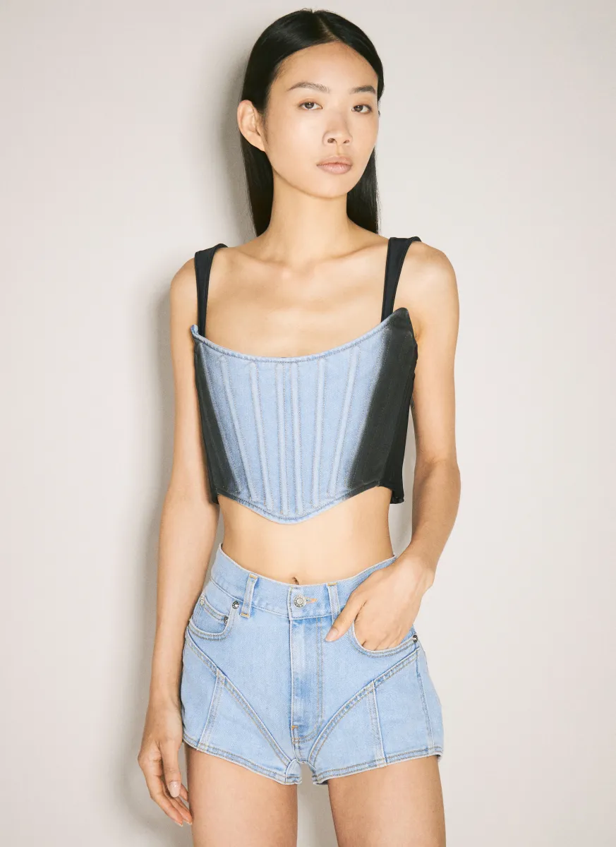 Bi-Material Denim Corset