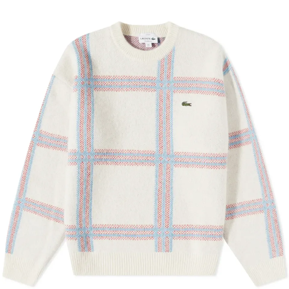 Check Wool Crew Knit