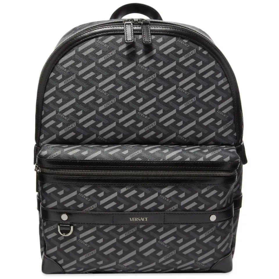 Monogrammed Geometric Logo Backpack