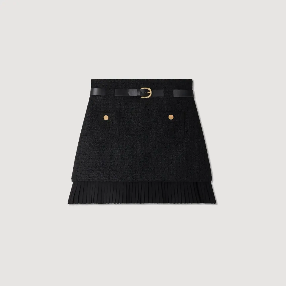 2-in-1 tweed skirt