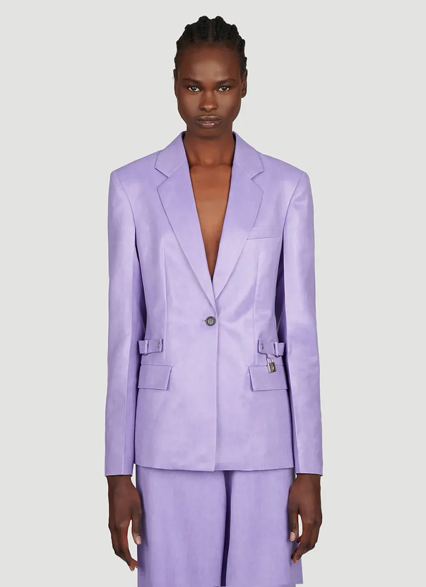 Padlock Strap Suit Single Breasted Blazer