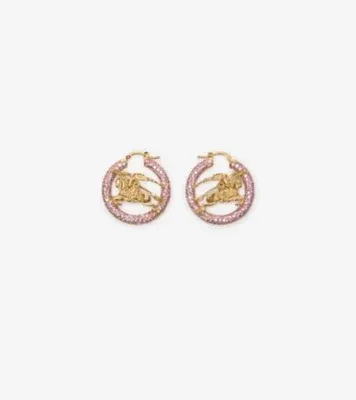 Knight Pavé Hoop Earrings in Gold/pink