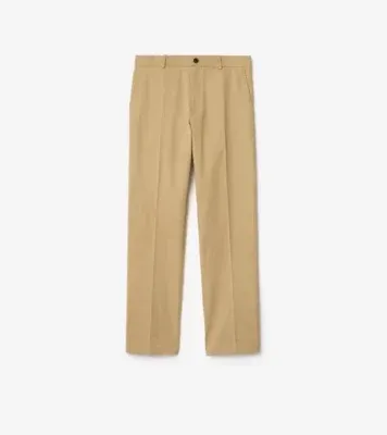Cotton Twill Chinos in Flax beige