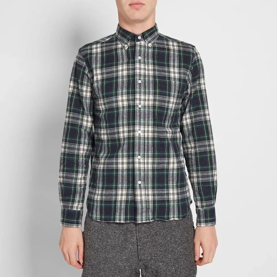 Button Down Shaggy Tartan Shirt