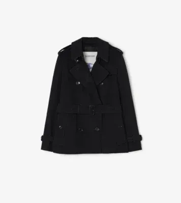 Cashmere Kensington Trench Jacket in Black
