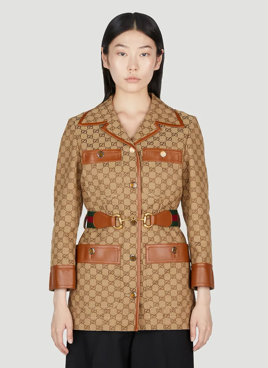 GG Monogram Belted Jacket