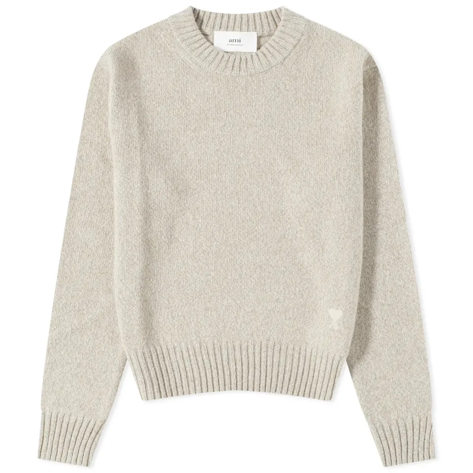 Tonal Heart Cashmere Crew Knit