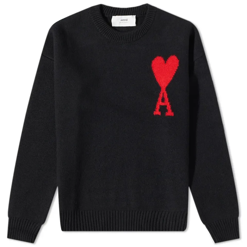 AMI Large A Heart Crew Knit