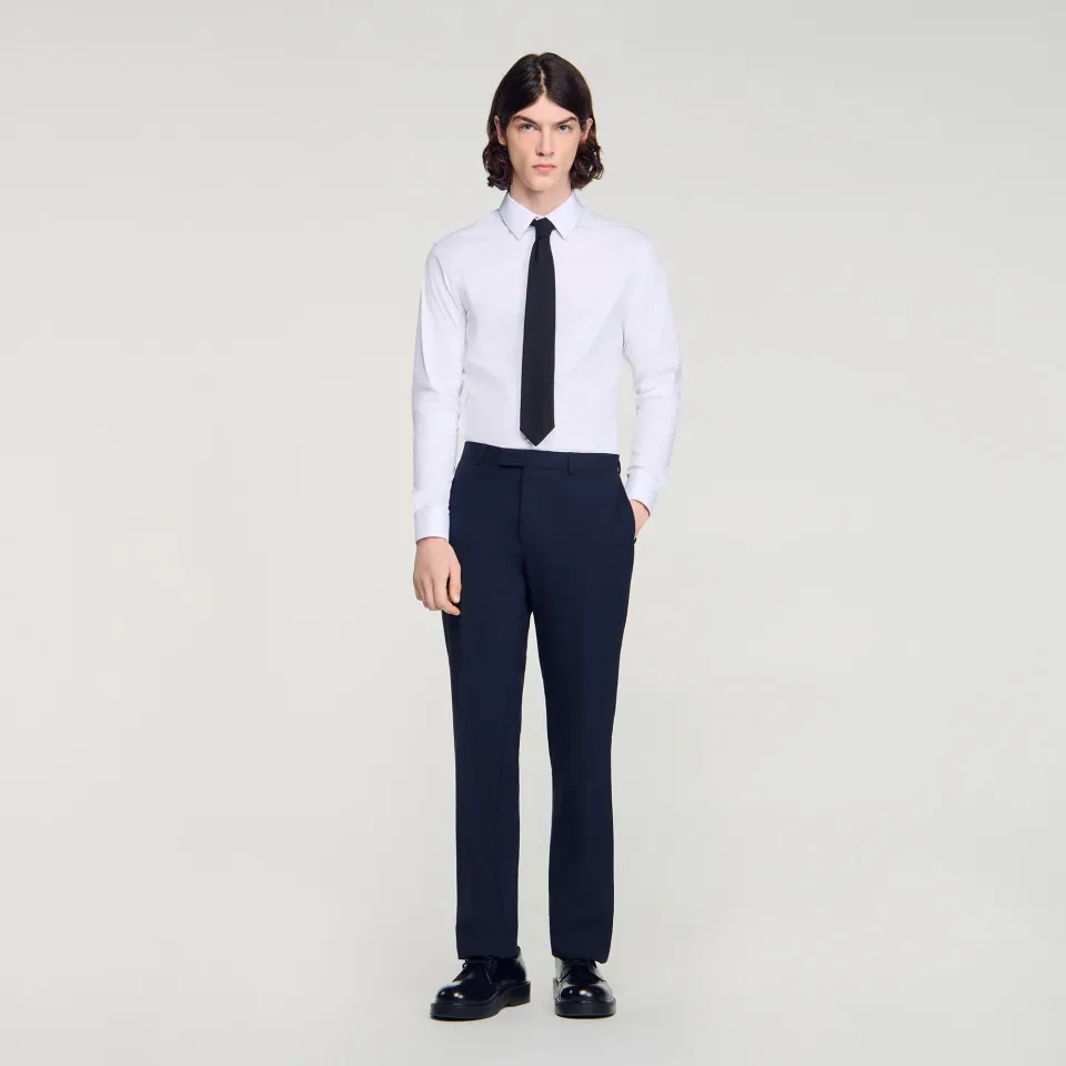 Micro-check suit trousers