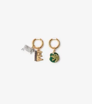 Charm Hoop Earrings in Gold/multicolour