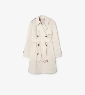Mid-length Lightweight Cotton Belgravia Trench Coat​ in Seashell white - Women, Cotton Gabardine