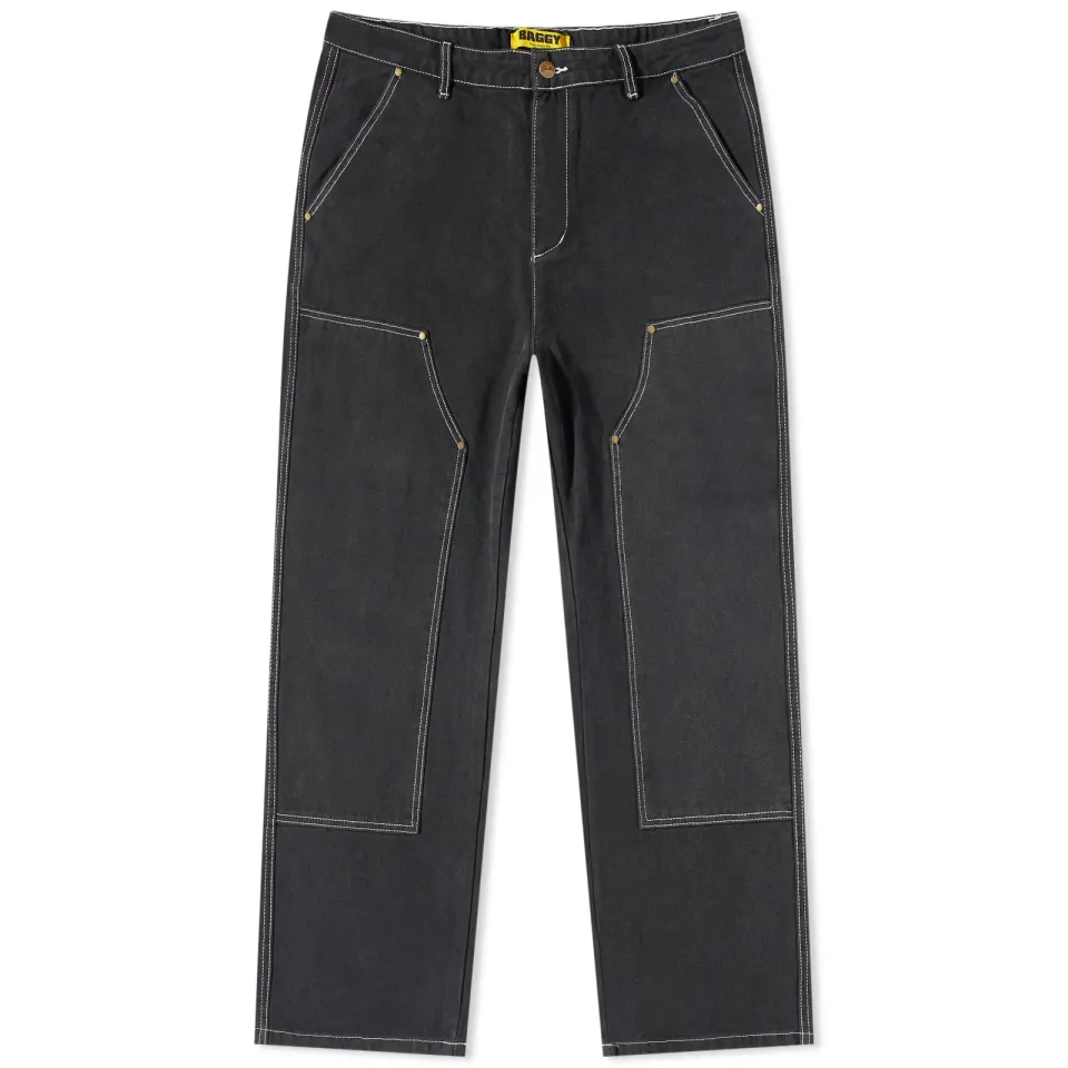 Washed Canvas Double Knee Pant