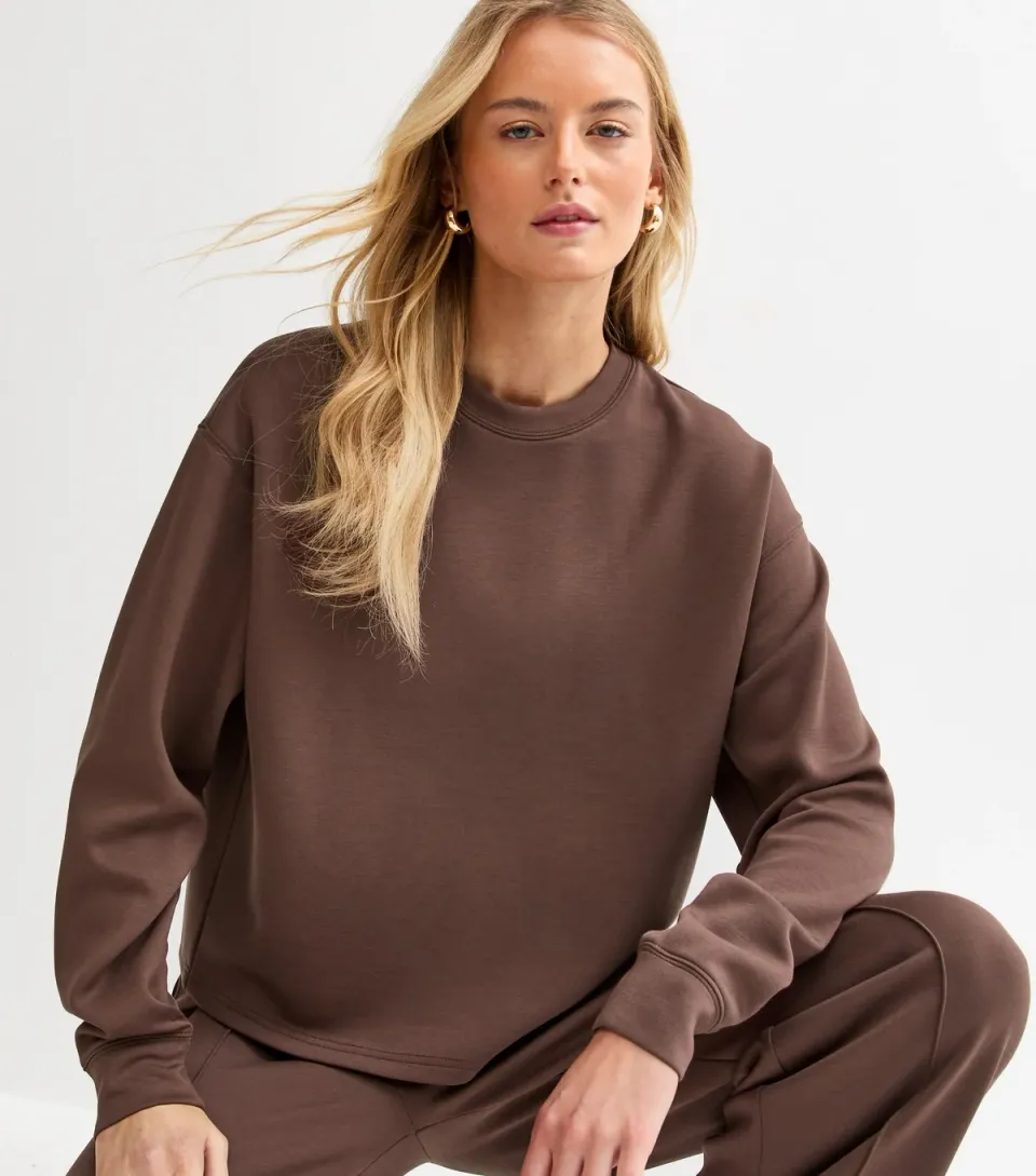 Women's Tall Premium Dark Brown Jersey Sweatshirt